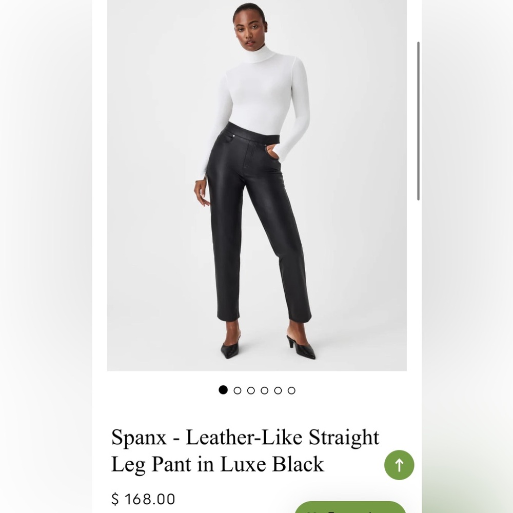 Spanx Black Faux Leather Pants. NWT. Medium. Slim
Straight pants . Stretch .Tall